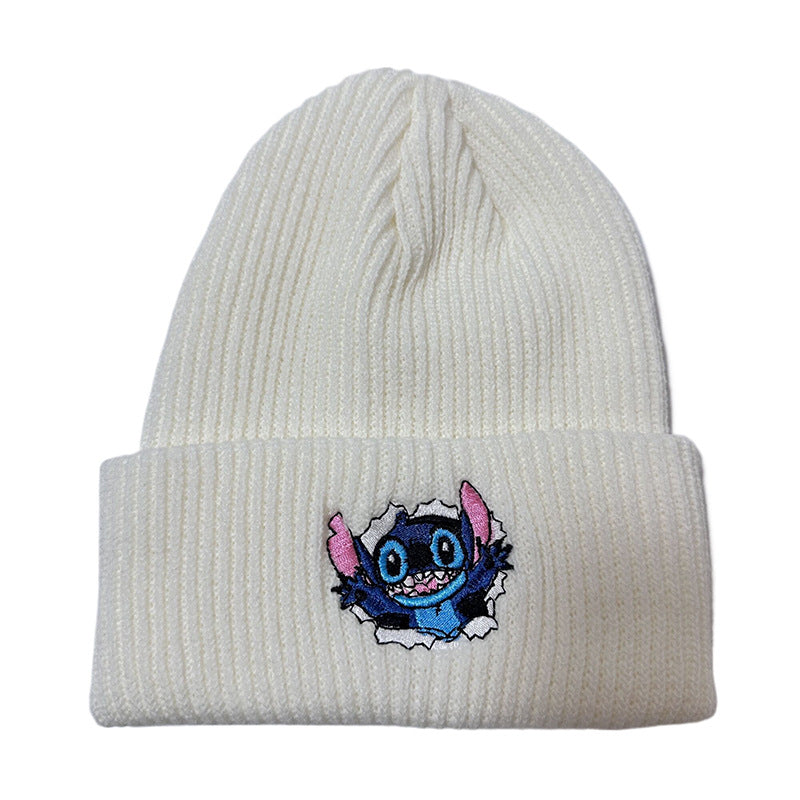Wholesale Embroidered Knitted Outdoor Warm Cartoon Knitted Hat
